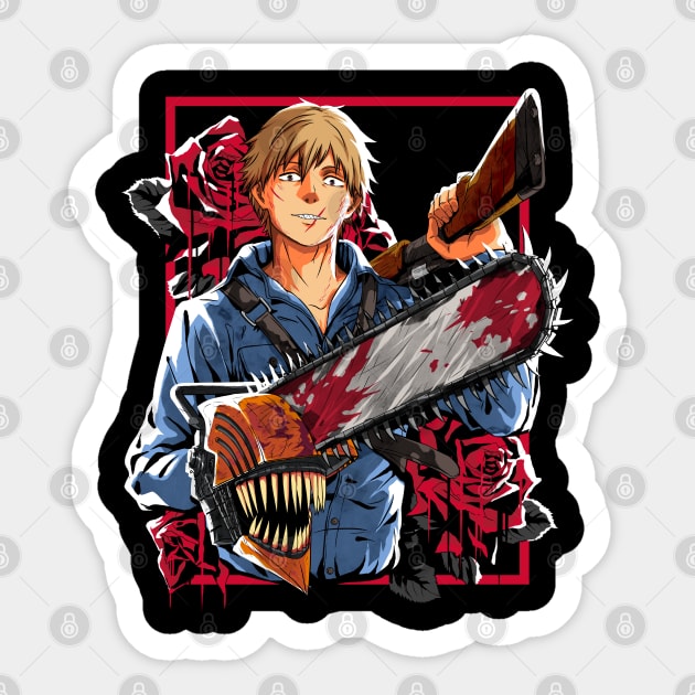 Evil Chainsaw Devil Sticker by manoystee